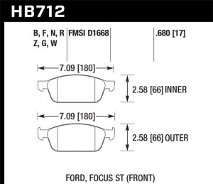 Ford Focus Brake Pads - Front - Hawk Performance - HPS - 2013